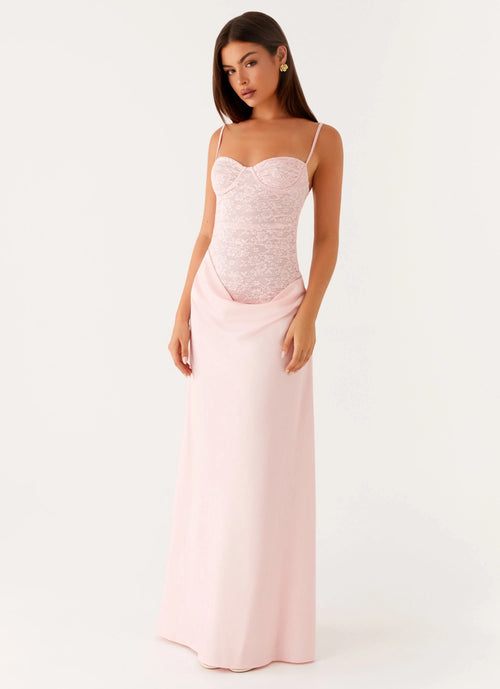 Viral Pink Lace Maxi
