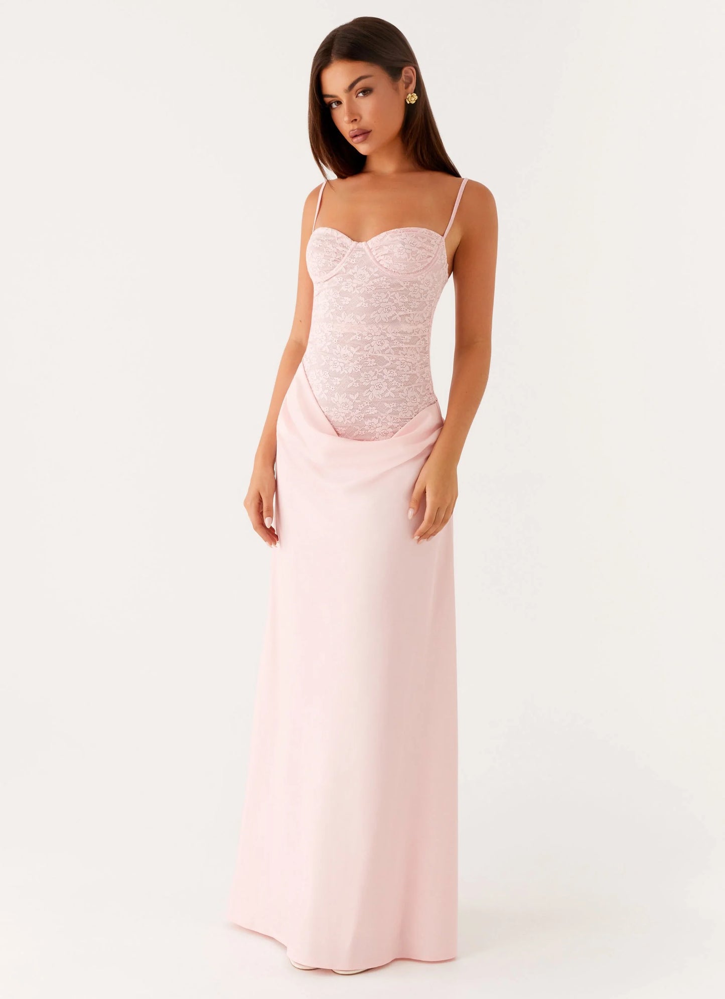 Viral Pink Lace Maxi