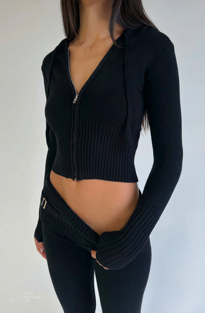 COZY BLUSH KNIT SET
