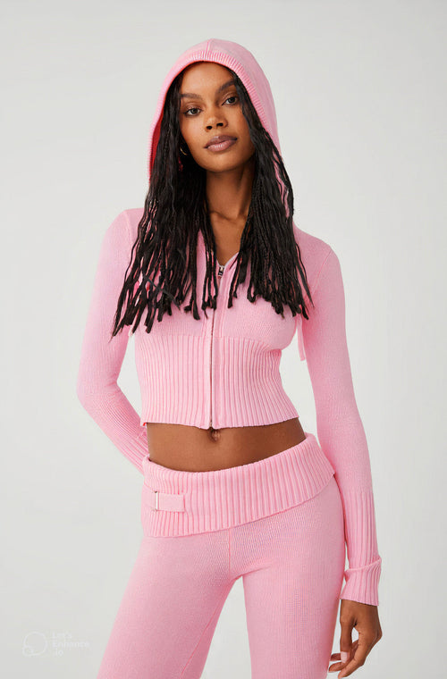 COZY BLUSH KNIT SET