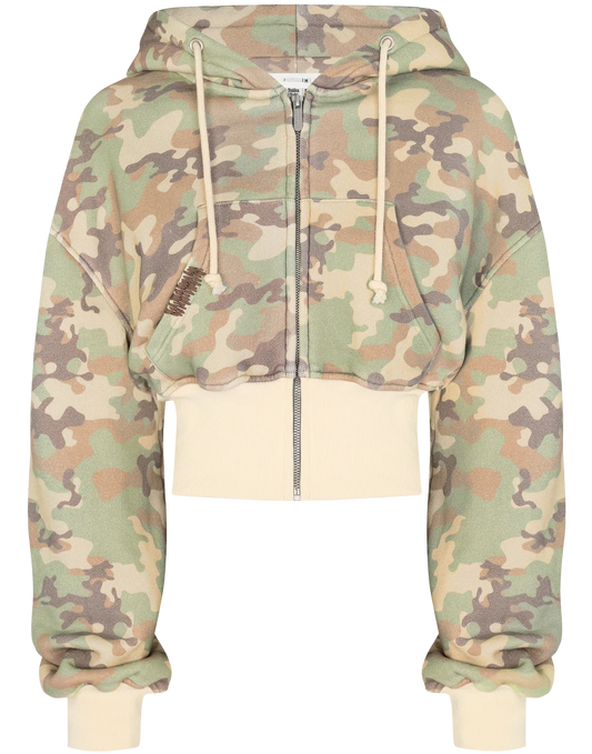 Camo Crop Hoodie Set
