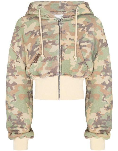 Camo Crop Hoodie Set